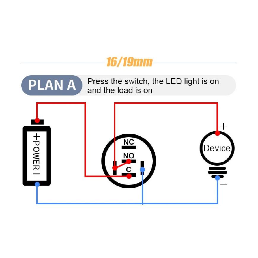 19mm Metal Push Button Switch Latching Power Switch Momentary 3V/6V/12V/24V/220V 5A for DIY Computer Car Panel Modification