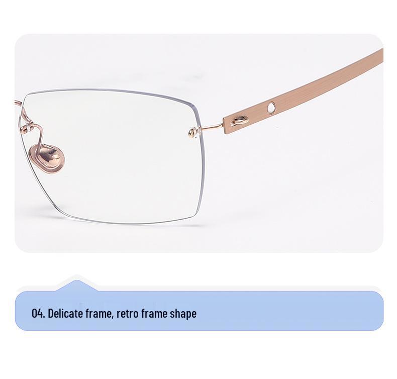 Summer Rimless Titanium Alloy Glasses: High-End Retro Light Luxury Unisex Frames