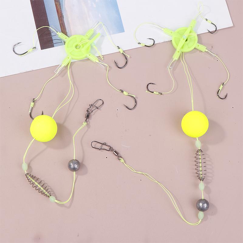 1Pc Fishing Bait Cage Carbon Steel String Hook Fishing Set Anti Winding Bait Cage Float Line Group Feeder Sinker Fishing Tackle