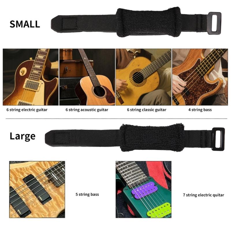 Electric Guitar Muting Strap Adjustable Length Strap Guitar Mute Band Fiber Guitar Dampener Guitar String Mute Dampener