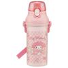 Children's Water Bottle, 480ml, Direct Drinking, Plastic, One-Touch Operation, Dishwasher Safe, Made In Japan, Sanrio My Melody Big Ribbon, Gir