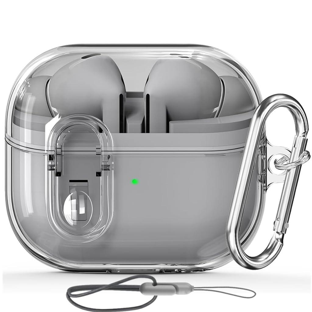 Pentru Samsung Galaxy Buds 3 /3Pro Carcasă cu Blocare de Securitate Carcasă de Protecție Husă cu Șnur pentru Samsung Galaxy Buds 3 (Albastru Pufos)