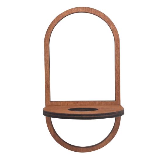 Wall Air Plant Holder Wooden Geometric Air Plant Stand Rustic Wall Mount Planter for Home Living Room Bedroom Decor