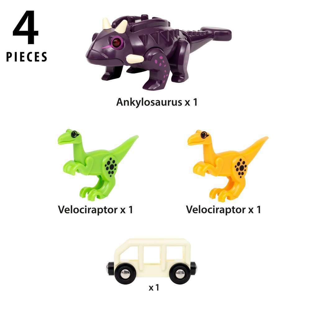 Brio Dinosaur Attack Set for Ages 3 and Wooden Toy Track Gift 36082, Up. [Toy, Train, Set, Scenery, (Birthday/Christmas)]