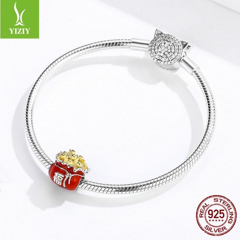 Silver Ziyun New Year DIY Bracelet Kit: Sterling Silver Koi Blessing Beads