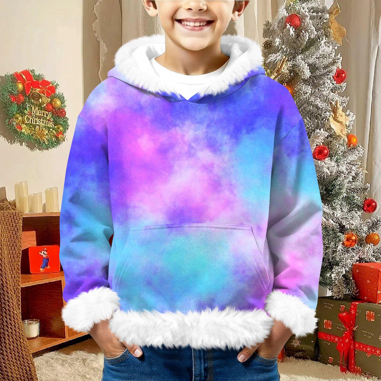 

Детский свитшот для девочек и мальчиков, с длинным рукавом, легкая повседневная толстовка с капюшоном, свободный удобный свитшот 140 фиолетовый