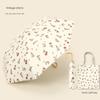 Zhisan Retro Cherry-Colored High-End Sun Protection Uv-Blocking Umbrella, Dual-Use for Sun and Rain, Foldable Sun Umbrella