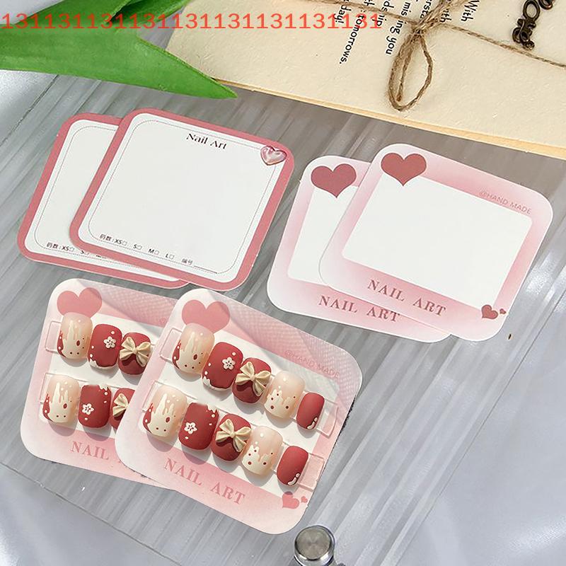 20/50 Sheets Handmade False Nail Design Swatch Show Cards 6.5x6.3cm Manicure Art Display Nailfie Prop for Nail Business