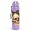 1PC Bow Decor Vintage Skull 750ml Color Plastic Sports Water Bottle Leakproof Flip Straw Lid Suitable for Sports Office Home Use