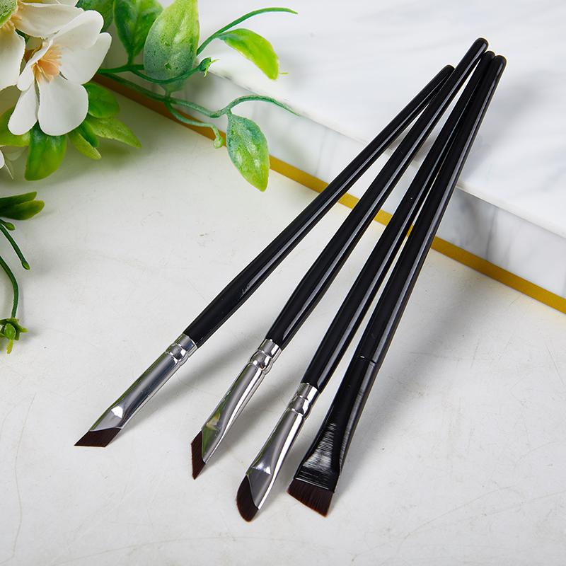 6 Stück Upgrade Blade Eyeliner-Pinsel, ultradünner, fein abgewinkelter, flacher Augenbrauenpinsel, Make-up-Pinsel unter den Augen