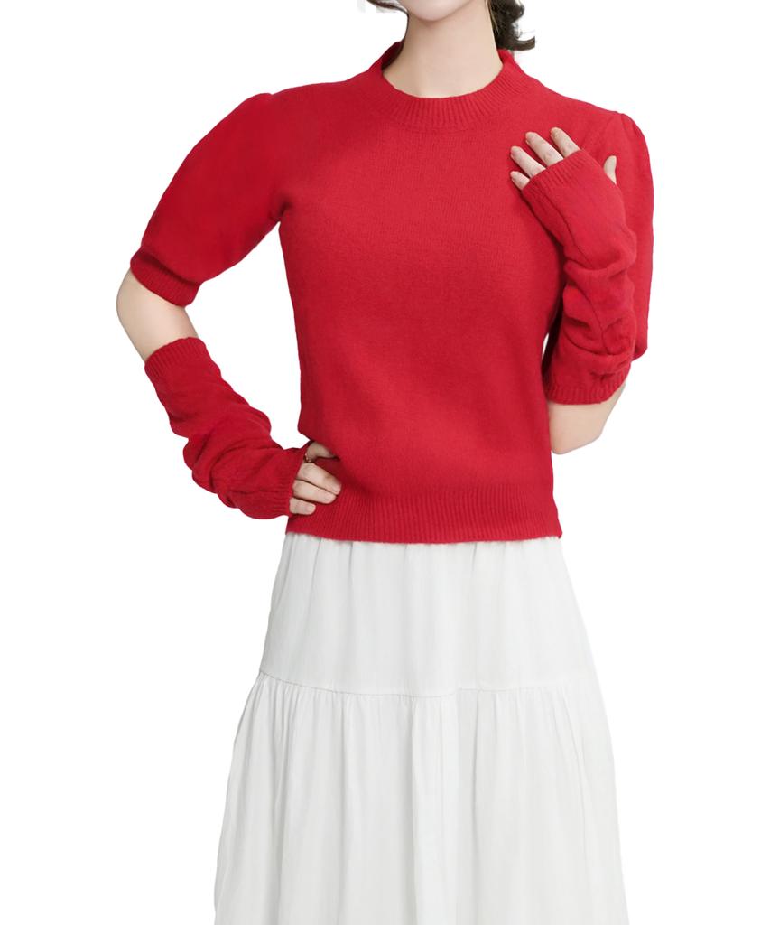 Keulleiseu Lauren Angora Knit & Warmer Set_Red