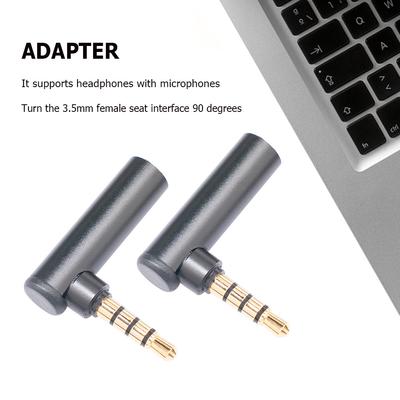 3.5 Jack Male To Female Audio Converter Aluminum Alloy Audio Converter Connector 90 Degree Right Angled for Aux Speaker Cable