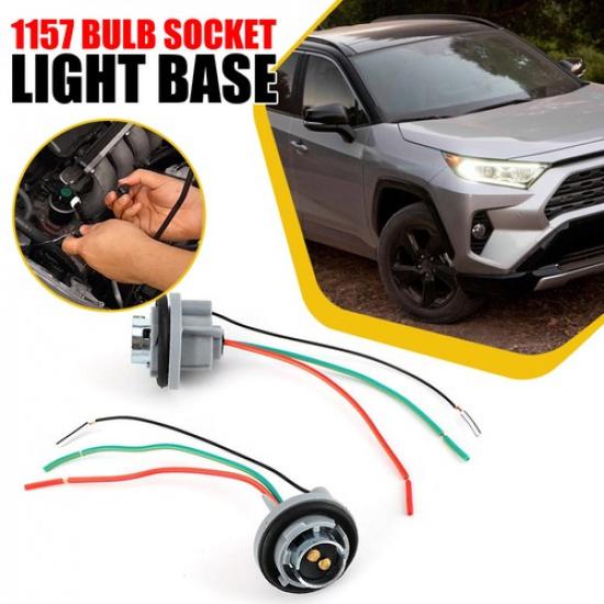 2X Pigtail Wire Female LED Stop 1157 Brake Turn Signal Light Bulb Socket Harness