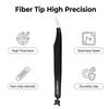 Large Flat Clamp Head Eyelash Tweezer Fiber Tip Anti-slip Grid Eyelash Extensions Tweezers Black Color Makeup Tools