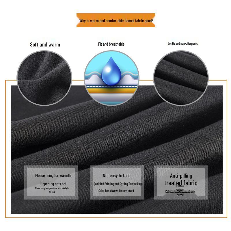 Herren Übergröße Thermofleecegefütterte Wollleggings für den Winter - Enganliegend, Verdickt und Warm