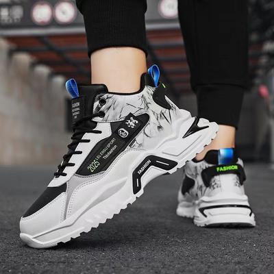 Herrenschuhe Herbst Neue High-Top-Schuhe Jugend Laufschuhe Casual Dickes Leder Winterschuhe