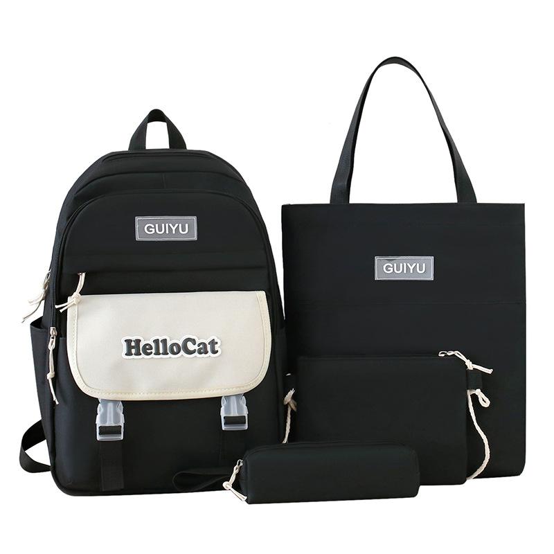 

Школьные ранцы Легкие для учеников начальной школы Набор из четырех предметов Большая вместимость Корейский рюкзак Рюкзак нового стиля Год