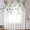 Modern Minimalist Floral Pattern Window Curtain Natural Light Sensation Translucent Design Simple Elegance Sheer Made Of Polyester With Rod Pocket