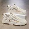 2025 new summer breathable men's lace-up mesh casual board shoes student flat-bottomed sports men's shoes versatile trendy shoes