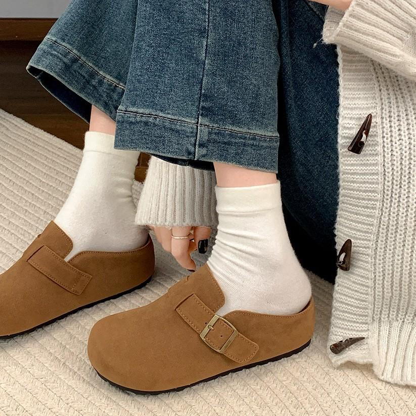 Fashion and lightweight retro platform Birkenstocks women's outer wear heightening one pedal bag head slippers