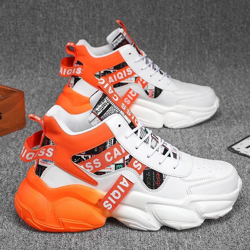 New Student Basketball Running Shoes Casual High Cut Thick Sole Comfortable Anti Slip  Shoes Popular High Elasticity Comfortable Soft Sole Non Slip De