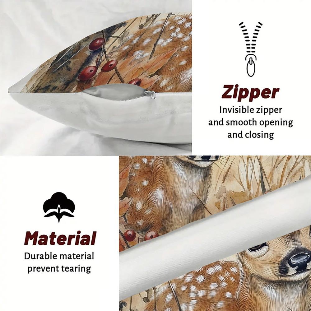 Adorable Forest Animal-Print Pillowcases: Deer, Squirrel, Hedgehog, Fox Sofa cushion cover home room decoration 2D flat printing