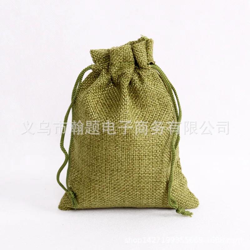 10Pcs/Lot 7x9 9x12 10x14 13x18cm Coffee Beans Storages Bag Plants Gift Pouches Jute Jewelry Sachet Xmas Party Decoration Pocket