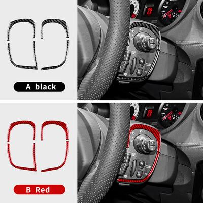 Stuurwiel Knop Frame Trim Sticker Koolstofvezel Voor Renault Clio MK3 2006-2012 Ruitenwisser Schakelaar Cover Interieur Accessoires