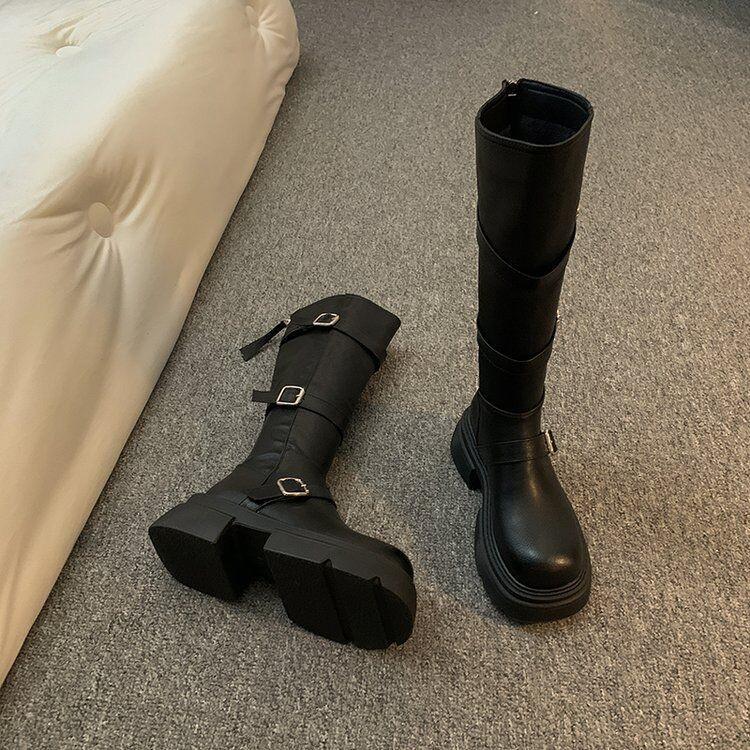 

Женские осенне-зимние сапоги Maillard Boots с толстой подошвой, но с высокими рыцарскими сапогами 40 чёрный