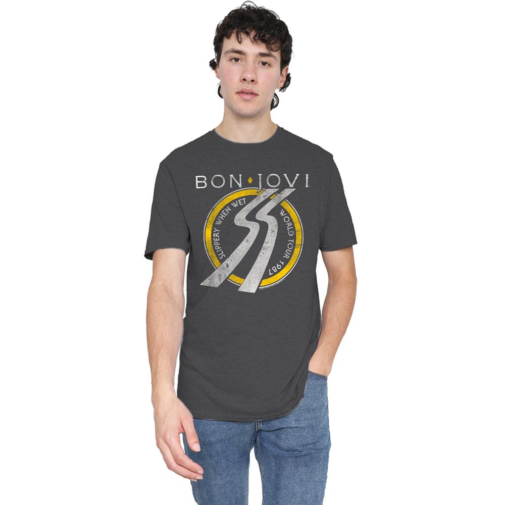 Bon Jovi Unisex Adult Slippery When Wet World Tour T-Shirt
