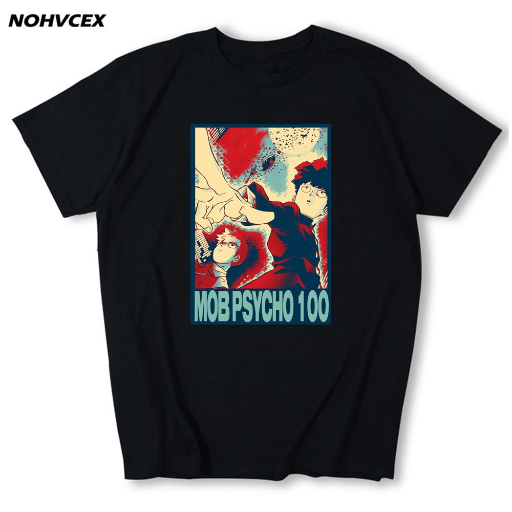 Mob Psycho 100 T Shirt Men Cotton Manga Short Sleeved Shigeo Kageyama Anime Tee Clothing S
