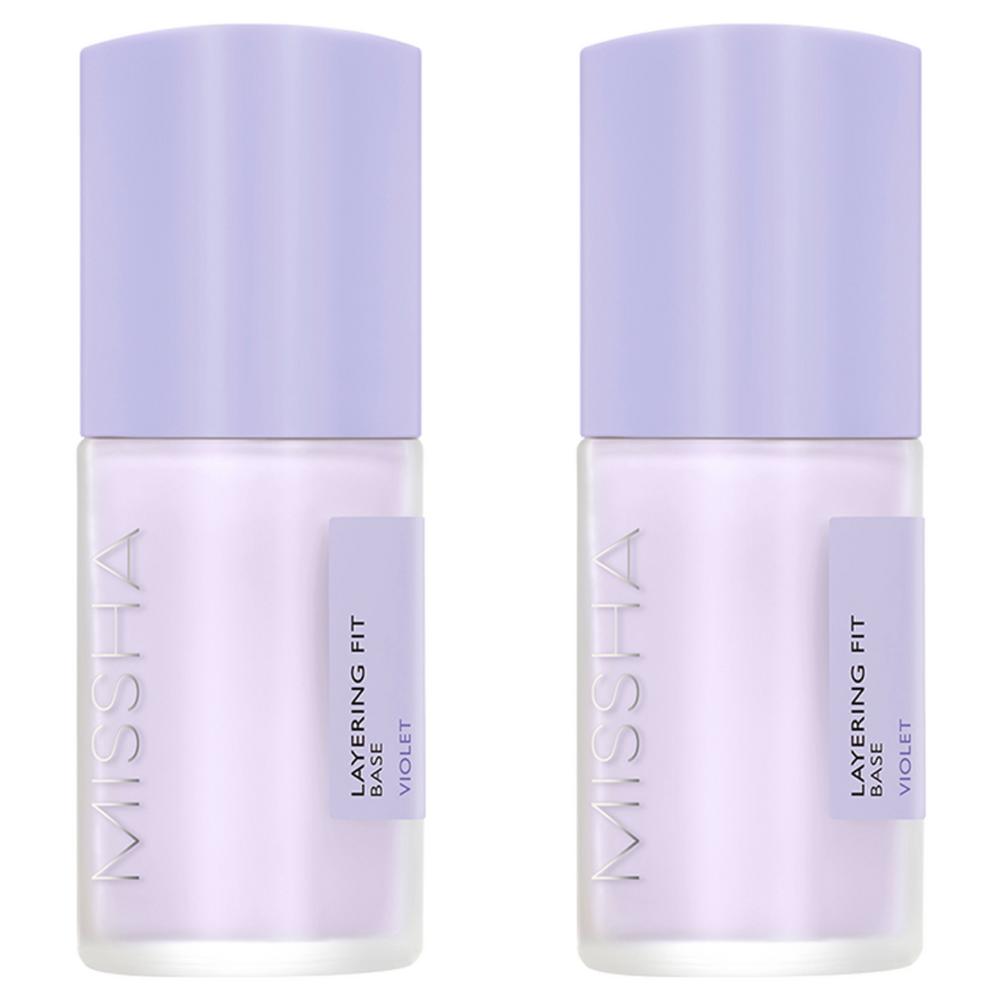 Missha Layering Fit Makeup Base 35ml, Violet, 2 Pcs