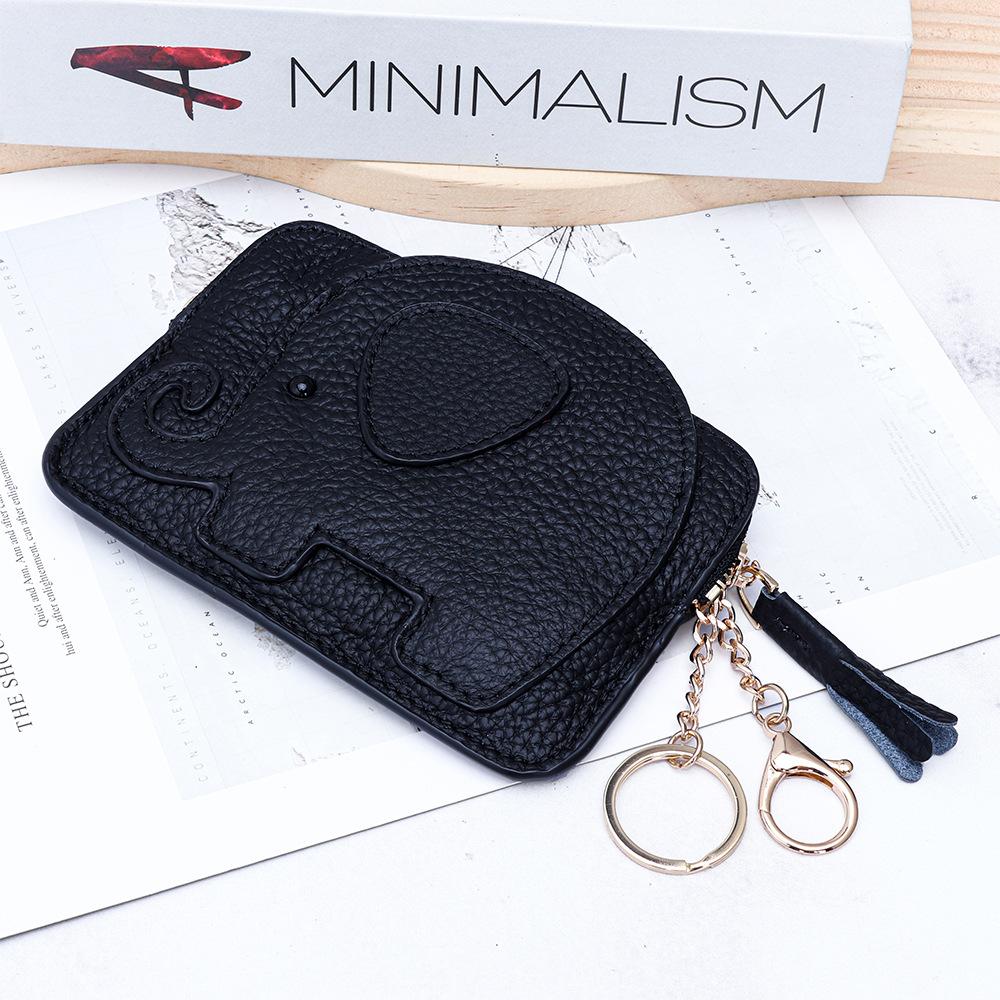 Animal Elephant Shape Coin Purse with Hanging buckle Fashion Women Genuine Leather Chic Clutch Coin Organizer for Girls