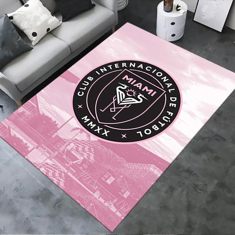 Nouveau Tapis Inter Miami CF 2025 pour Salon Chambre Maison Décoration Canapé, Tapis de Sol Antidérapant pour Jouer avec les Enfants