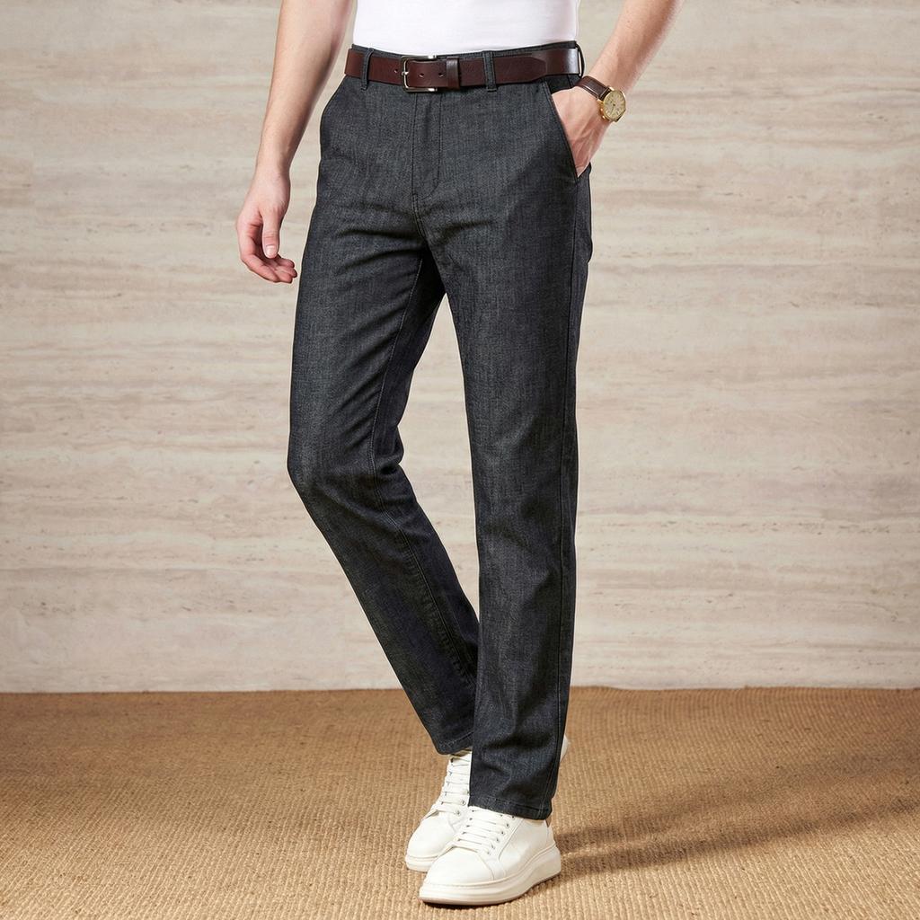 Cool and luxurious Tencel cotton thin jeans for men