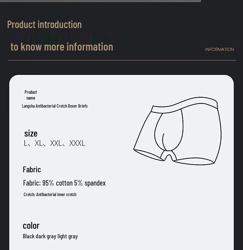 Lonsa Men's Seamless 80-Count Long-Staple Cotton Boxer Briefs 3-Pack