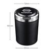 Car Ashtray with Lid Smell Proof Stainless Steel Blue Led Portable Ashtray Cup For Nissan Nismo GTR Versa Almera X-Trail Qashqai