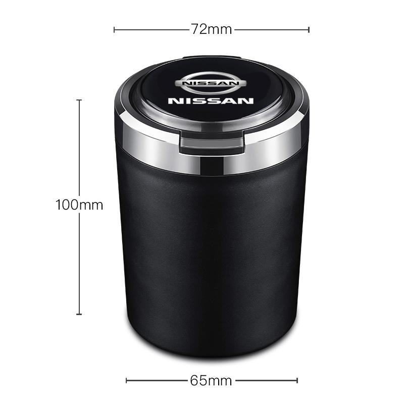 Car Ashtray with Lid Smell Proof Stainless Steel Blue Led Portable Ashtray Cup For Nissan Nismo GTR Versa Almera X-Trail Qashqai