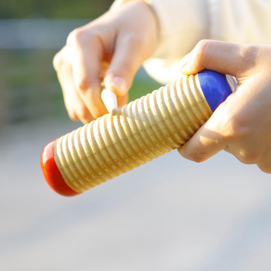 Wood Guiro Shaker Guiro Scraper Music Guiro Scraper Wooden Sound Guiro with Mallet Musical Percussion Instrument Kid Toy