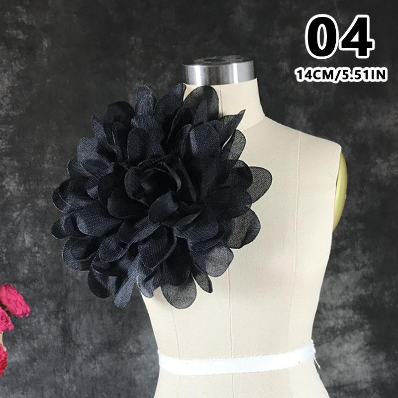 

Пришивная 3D аппликация в виде цветка, большая, для женской одежды, аппликация для платьев, роскошная дизайнерская брошь, сценический свадебный наплечный аксессуар