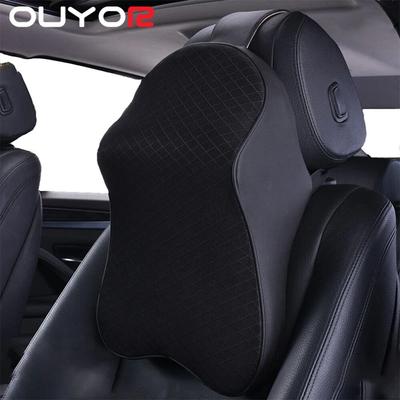 Almohada de cuello para coche, reposacabezas ajustable, espuma viscoelástica 3D, almohada de viaje para reposacabezas, soporte para el cuello, fundas para asientos de coche