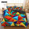 Toy Print Duvet Cover Set Square Gradient Blocks Bedding Set for Kids Teen Colorful Bricks Game Queen Microfiber Comforter Cover