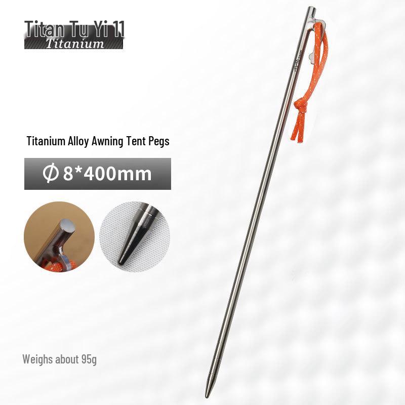 

TiTo High-Strength Titanium Alloy 8*400 Sky Canopy Tent Peg, Lightweight Ground Stake