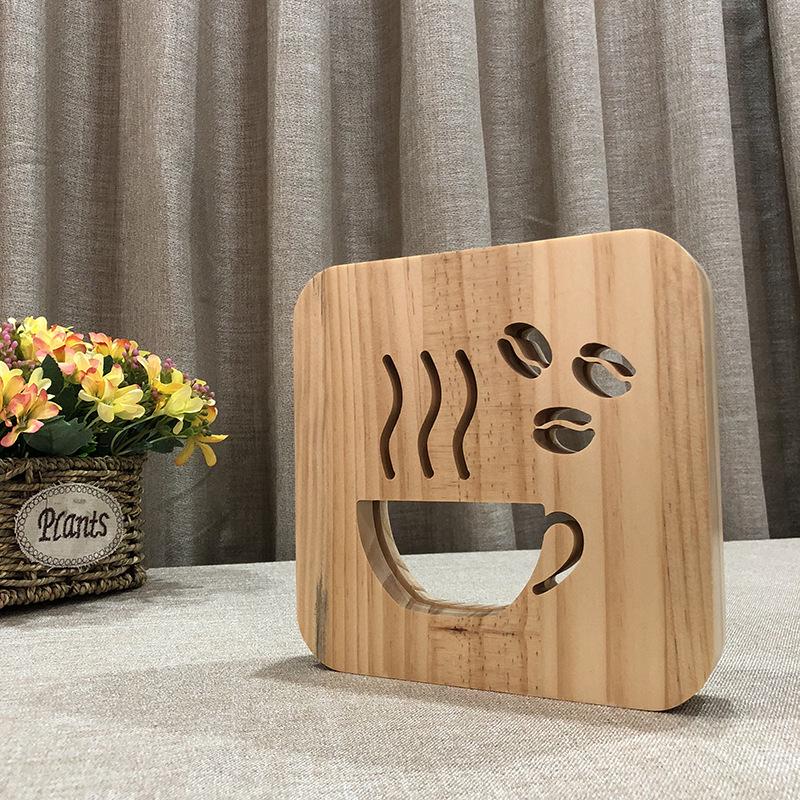 Innovative 3D LED Coffee Night Light for Bedroom Ambiance - Unique Gift FS-T1879W