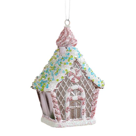 Christmas Ornament Sparkling Pink Series Ice Cream Doughnut Shape Hanging Pendant Farmhouse Xmas Decor