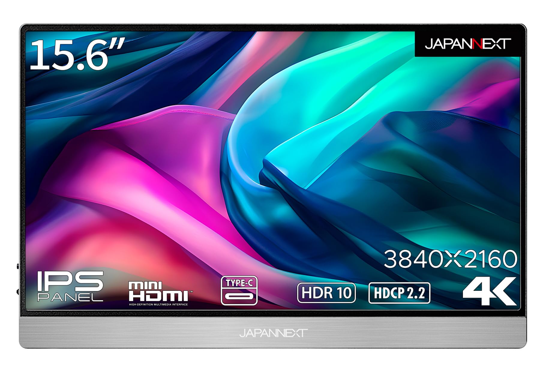 

JAPANNEXT inch mobile monitor IPS panel 4K UHD 3840x2160 resolution with smart case PC 15.6 (Type C/MAC compatible/Built-in чорний