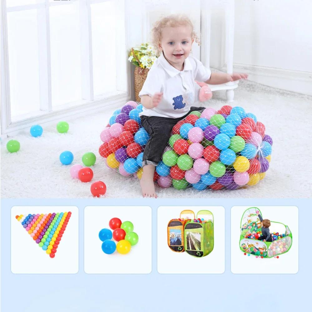 Eco-Friendly Colorful Soft Plastic Pool Balls - Funny Baby Kid Swim Pit Thicken Play Balls for House Outdoors Tents Kids Toys