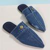 Fashion Women Anti-slip Designer Pointed Toe Shoes Summer Flats Fashion Closed Toe Casual Outdoor Slippers Zapatos De Mujer Slides Women