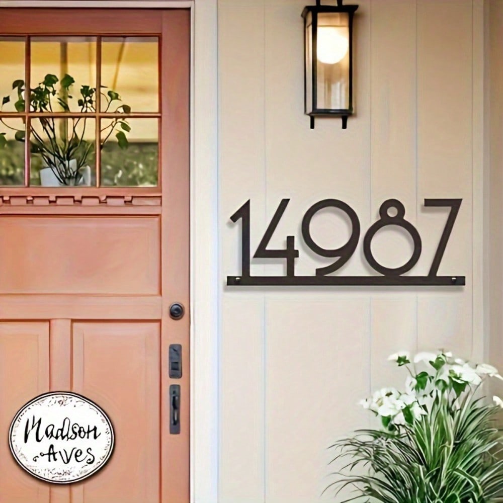 Custom Wrought Iron House Number Sign, Personalized Outdoor Address Plaque, Rustproof Metal Wall Decor, Unique Housewarming Gift