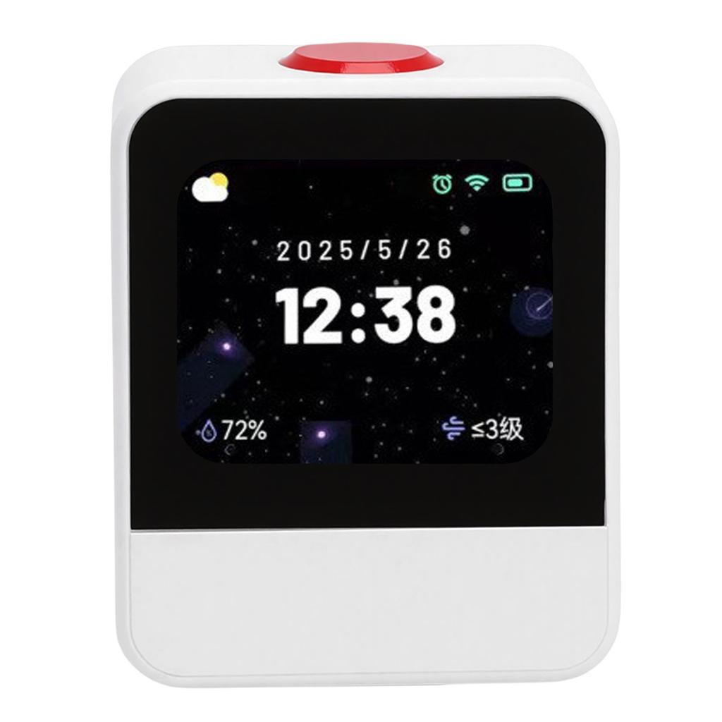 Smart Alarm Clock with Bluetooth Speaker AI Voice Control Lyrics Display Multifunctional Desk Alarm Clock for Bedroom